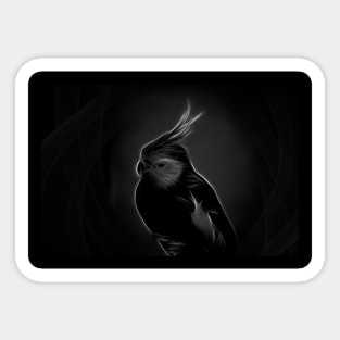 cockatiel - black white Sticker